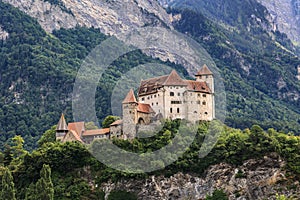 The medieaval castle on the rock Gutenberg Castle, Liechtenstein photo