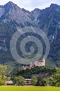 The medieaval castle on the rock Gutenberg Castle, Liechtenstein photo