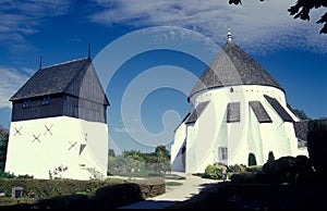 Medieaval round church in Oesterlars on Bornholm island