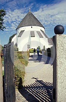 Medieaval round church in Osterlars in Bornholm island