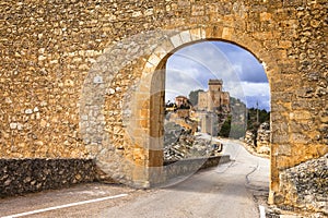 medieval Alarcon castle in Spain photo