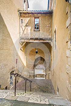 Medieval alley in Gers, Southern France.