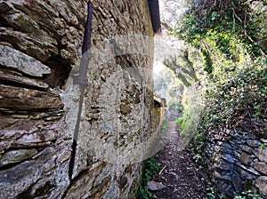 Medieval alley of Sant Ilario Genoa Italy photo