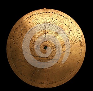 Medieval arabic astrolabe photo