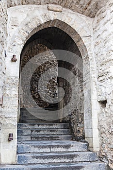 Medieval arch with steps