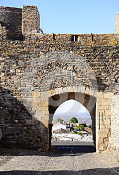 Medieval Arched Door, Castle Interior Walls, Travel Portugal