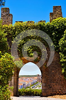 Medieval Arched Door, Castle Interior Walls, Travel Portugal