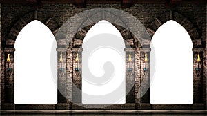 Medieval arches isolated