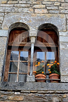 Medieval Arches for Windows in Ainsa, Spain