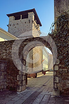 Ancient architecture. Montenegro, Tivat city. Medieval summer house of the Buca family photo