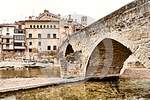 Medieval architecture of Valderrobres town. Spain photo