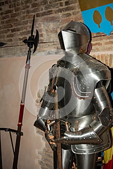 Medieval Armor in a Castle in Italy