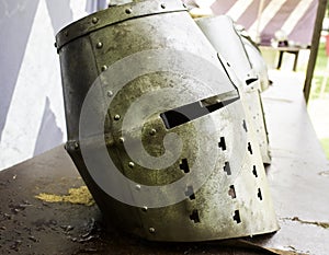 Medieval armor helmet