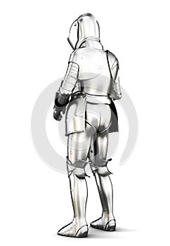 Medieval armor isolated on white background. 3d rendering