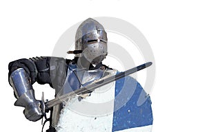 medieval armor swordsman isolated