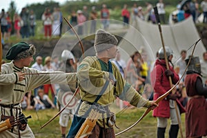 Medieval arrows with bows