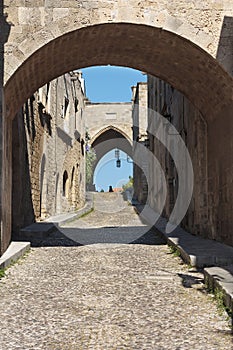 Medieval Avenue of the Knights Greece. Rhodos island.