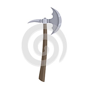 Medieval axe vector icon.Cartoon vector icon isolated on white background medieval axe.