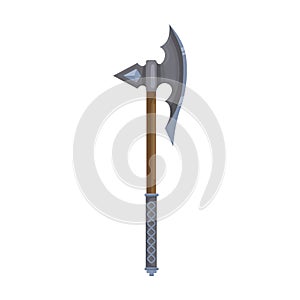 Medieval axe vector icon.Cartoon vector icon isolated on white background medieval axe.