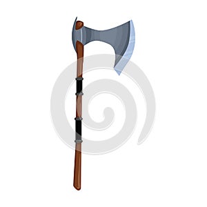 Medieval axe vector icon.Cartoon vector icon isolated on white background medieval axe.