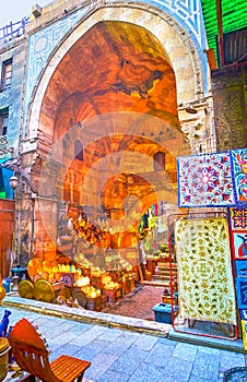 The medieval Bab al-Ghuri gate, Cairo, Egypt