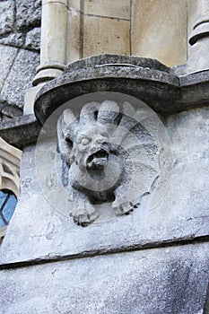 Medieval basrelief with gargoyle in Dublin