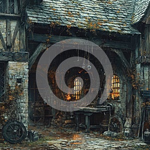 Medieval Blacksmith\'s Workshop