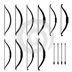 Medieval bow weapon black symbols