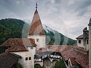 The medieval Bran fortress known as Dracula castle in Transylvania, Romania. Historical saxon style stronghold in the heart of