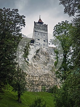 The medieval Bran fortress known as Dracula castle in Transylvania, Romania. Historical saxon style stronghold in the heart of