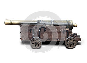 Medieval brass cannon