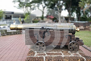 Medieval brass cannon