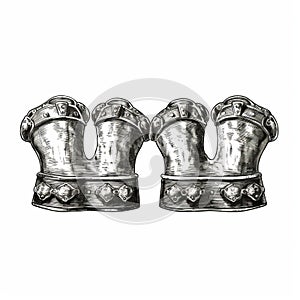 Medieval Brass Knuckles: Nostalgic Illustration With High Detail