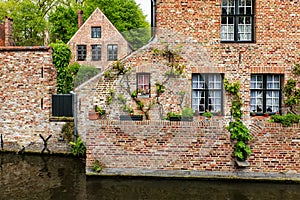 Medieval brick houses in Bruges Brugge