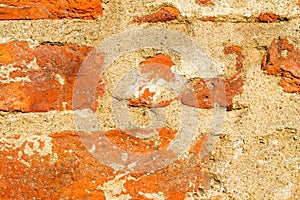 Medieval brick wall background and texture, close-up