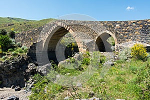 Medieval bridge of Adrano, Sicily, of  arabic origin and saracen