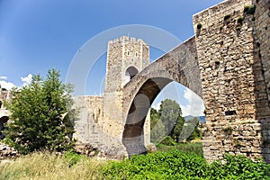 The medieval bridge in Besalu