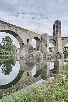 Medieval bridge in Besalu, Spain