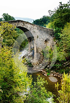 A medieval bridge in campania, italy photo