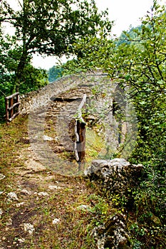A medieval bridge in campania, italy photo