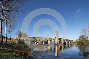 Medieval bridge of Frias, Burgos, Castilla, Spain.