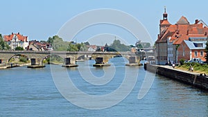 Medieval bridge over the Danube at Regensburg