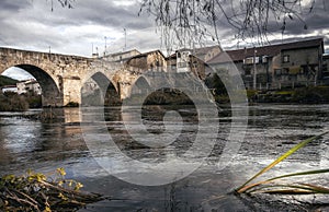 Medieval bridge over the river Zadorra