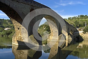 Medieval bridge, river Arga, Puente de la Reina photo