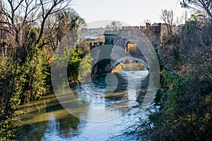 Bridge in Rome,The Ponte Nomentano Ponte Tazio over the river Aniene photo