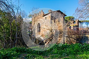 bridge in Rome,The Ponte Nomentano Ponte Tazio over the river Aniene photo