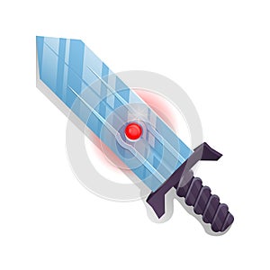 Medieval broadsword in cartoon style photo