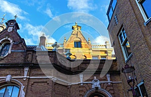 Medieval buildings in Amsterdam the Netherlands