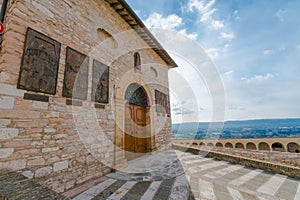 Medieval buildings on coastline of Assisi, Umbria, Italy