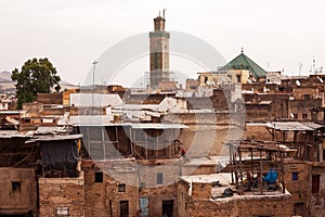 Medieval buildings in the Fez city, Morocco